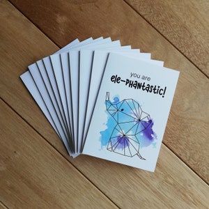 Dierlijke woordspeling kaart set (gevouwen) met enveloppen, grappige wenskaart, dier woordspeling kaart, alle gelegenheid kaarten, kaart pack