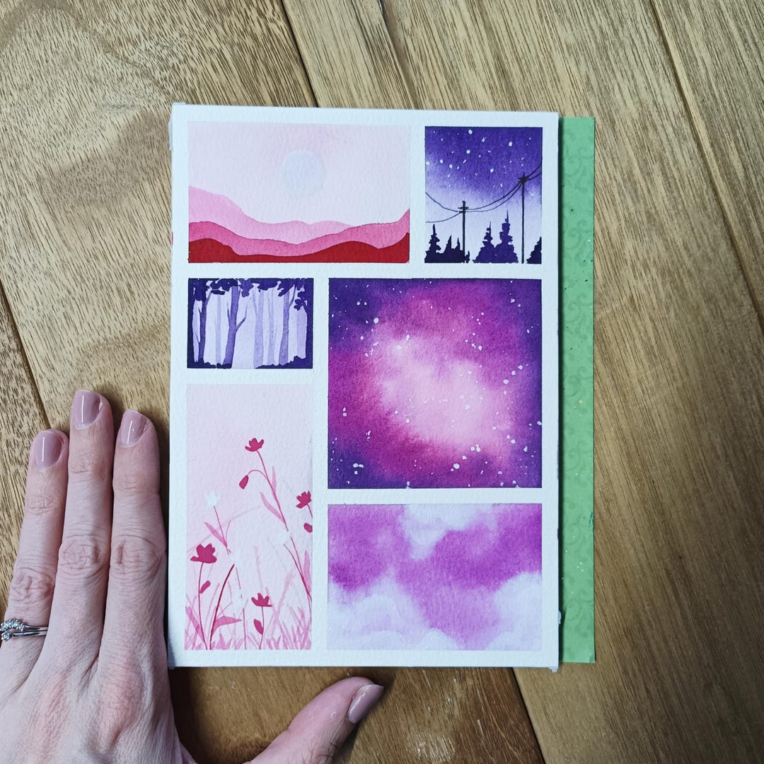Watercolor Painting Ideas Polaroid Painting Paper Illustration