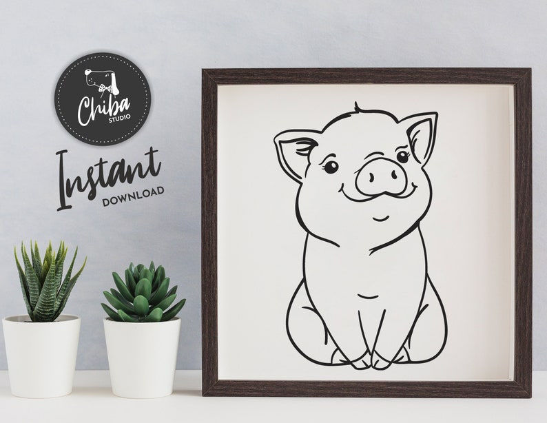 Download Cute Pig svg Baby pig svg Farm animal svg Farmhouse svg | Etsy