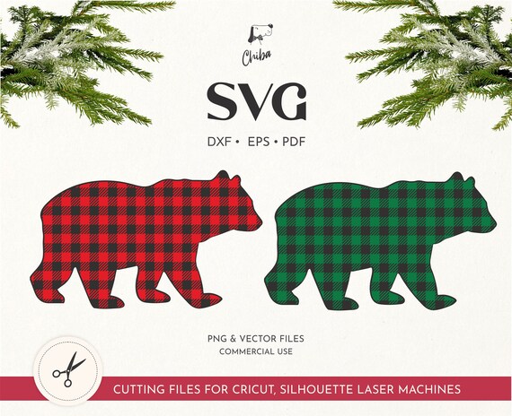Download Buffalo Plaid Bear Svg Christmas Bear Black Bear Polar Bear Etsy