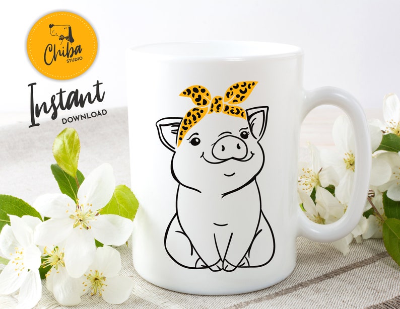 Download Pig svg Pig with bandana svg Baby pig svg Pig face svg | Etsy