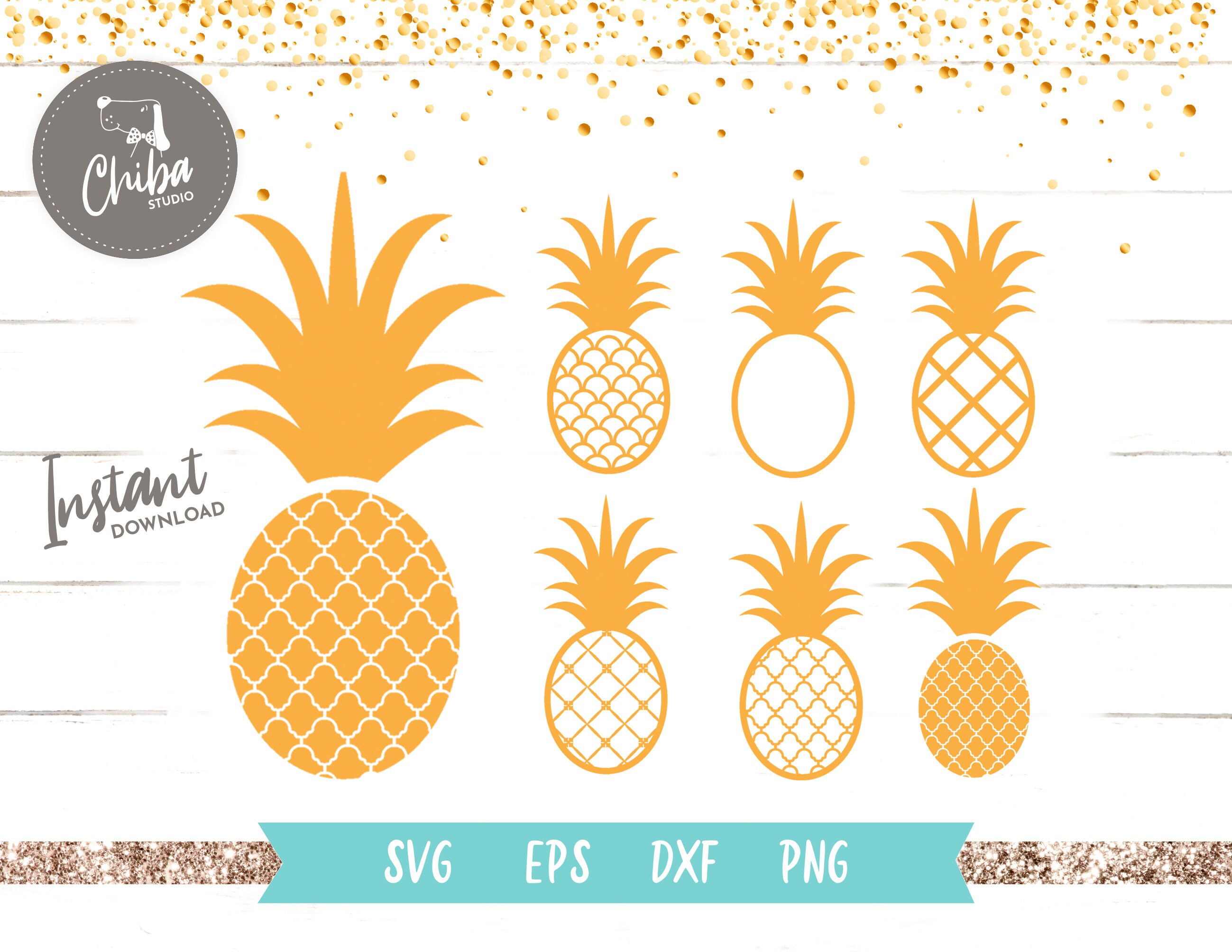 Download Pineapple Svg Pineapple Silhouette Svg Pineapple Outline Etsy