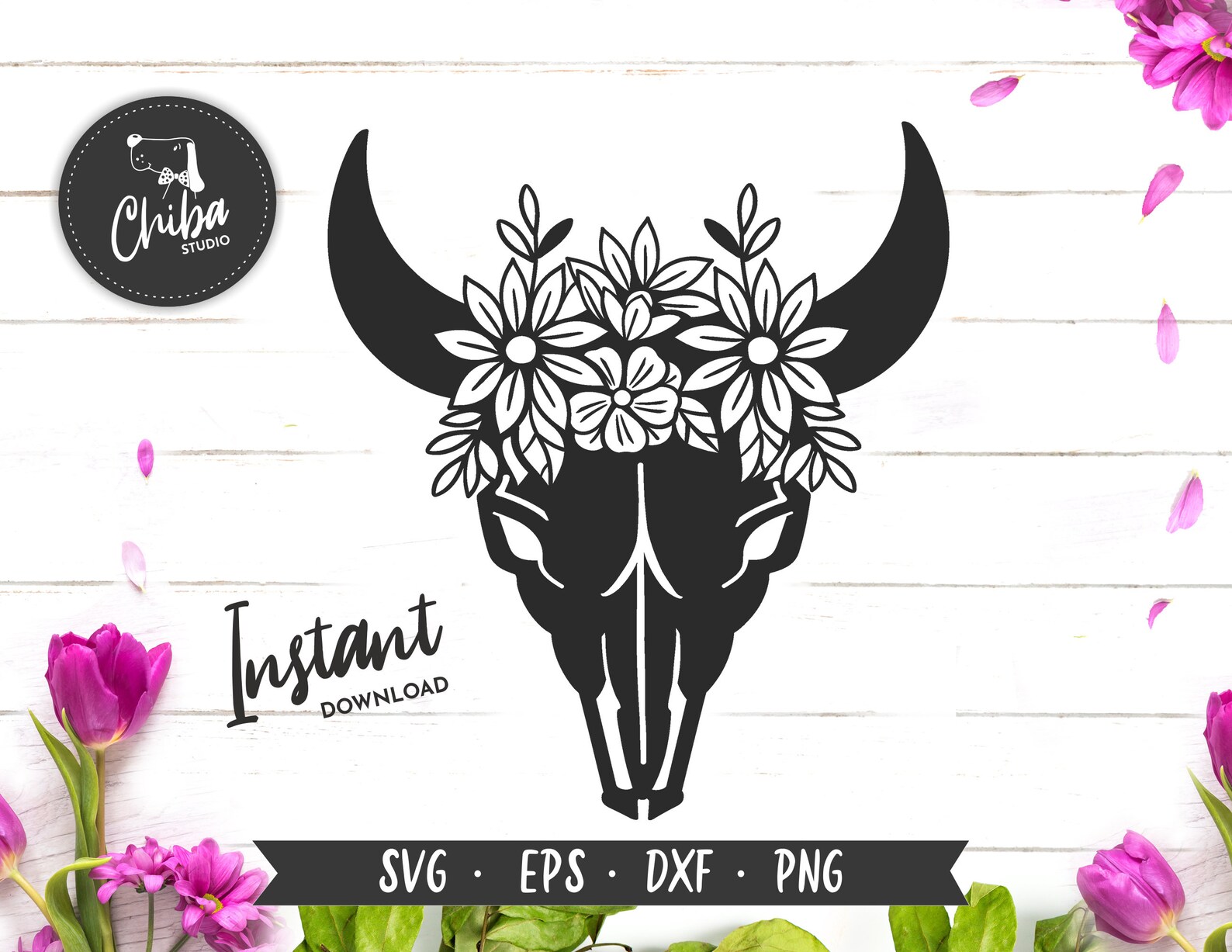 Bull Skull Svg Floral Bull Skull Svg Farm Life Svg Eps Png | Etsy