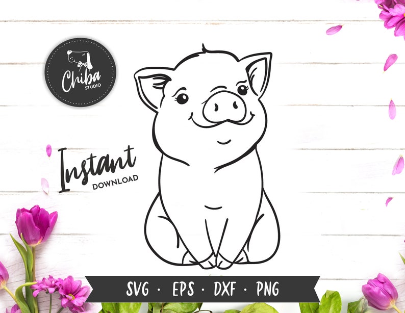 Download Cute Pig svg Baby pig svg Farm animal svg Farmhouse svg | Etsy