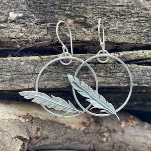 Feather Loop Earrings