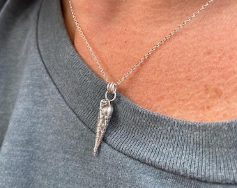 Sand Cast Sterling Silver Shell Necklace – Cast From a Real Shell, Minimal Coastal Jewelry