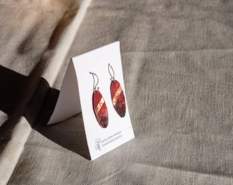 Long Oval Copper Earrings