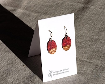 Small Oval Copper Earrings
