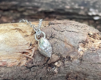 Sand-Cast Solid Sterling Silver Shell Necklace – Handmade Lake Michigan - Inspired Jewelry