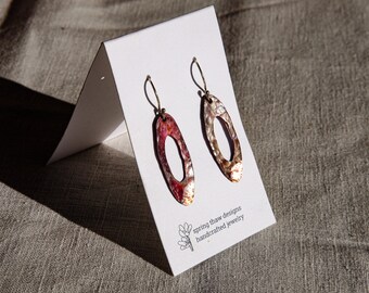 Oval Ring Copper Earrings