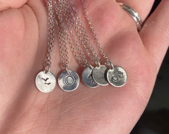Stamped Silver Necklace