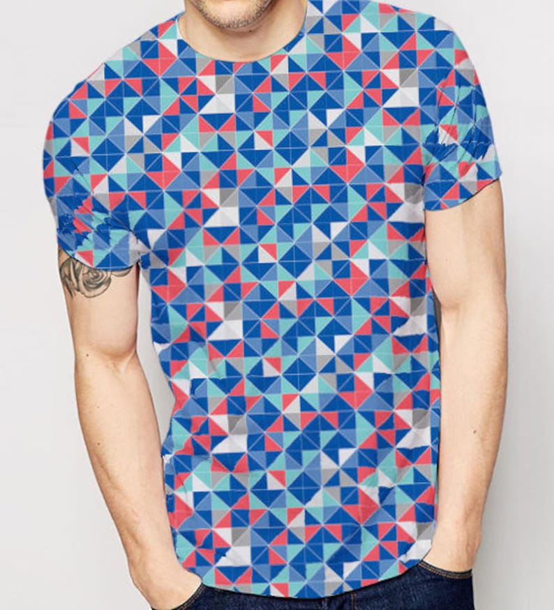 cotton included! Square Matrix Print Fabric by the Yard with Material of Your Choice