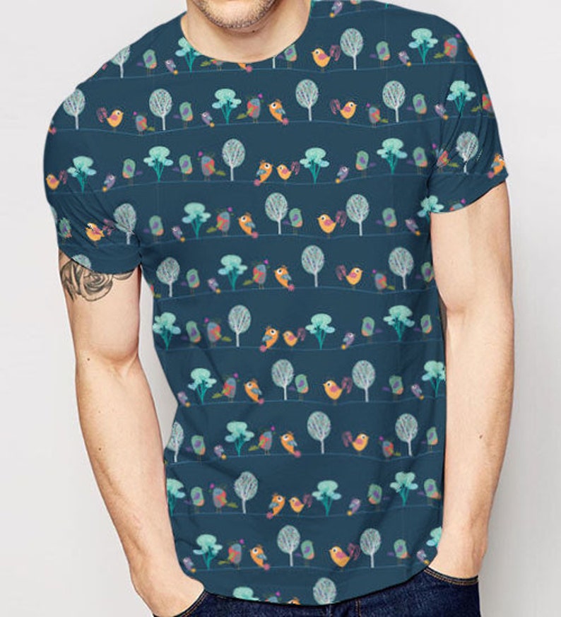 cotton included! Cute Birds Print Fabric by the Yard with Material of Your Choice