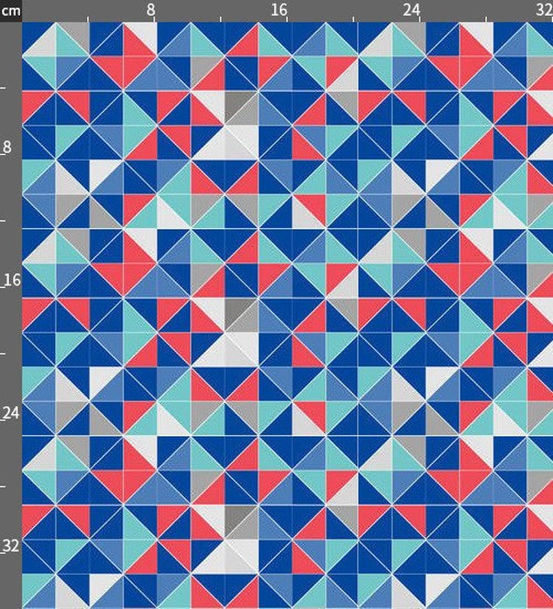 cotton included! Square Matrix Print Fabric by the Yard with Material of Your Choice