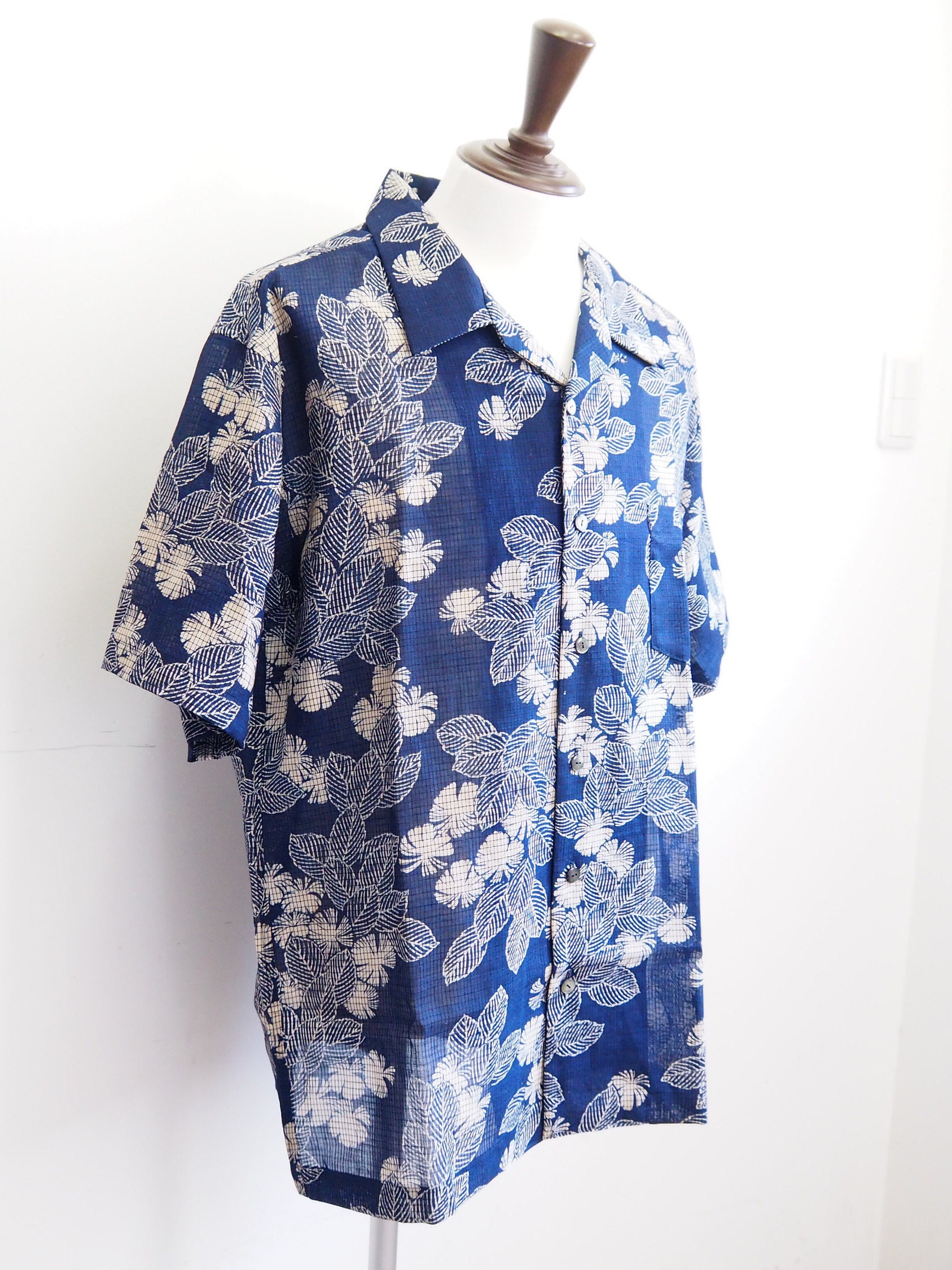 Aloha Hawaiian Shirt Vintage Antique Japanese Kimono Remake - Etsy UK