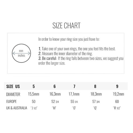 Midi Ring Size Chart