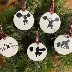 Ceramic Weightlifting Ornament