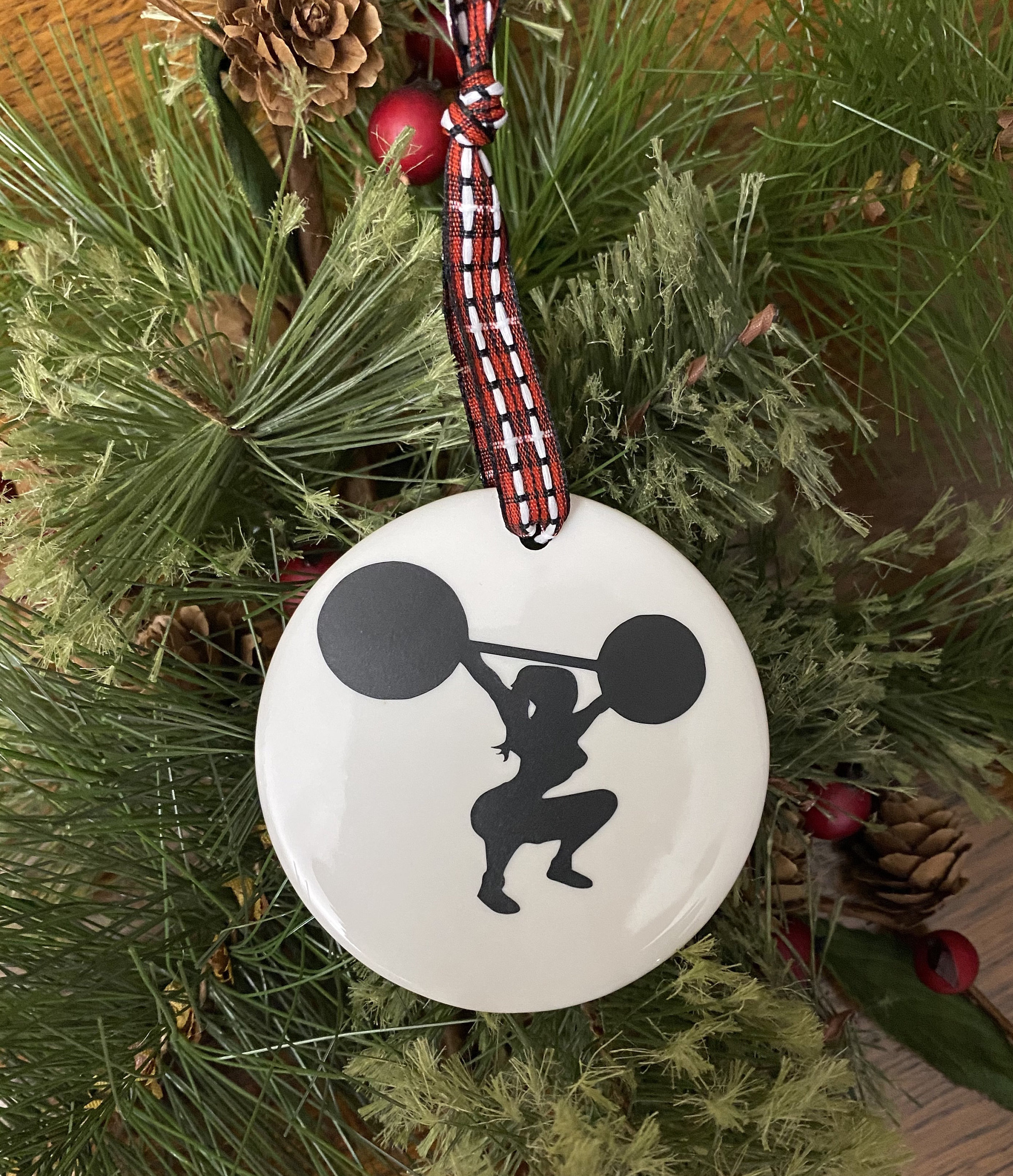 Ceramic Weightlifting Ornament Etsy.de