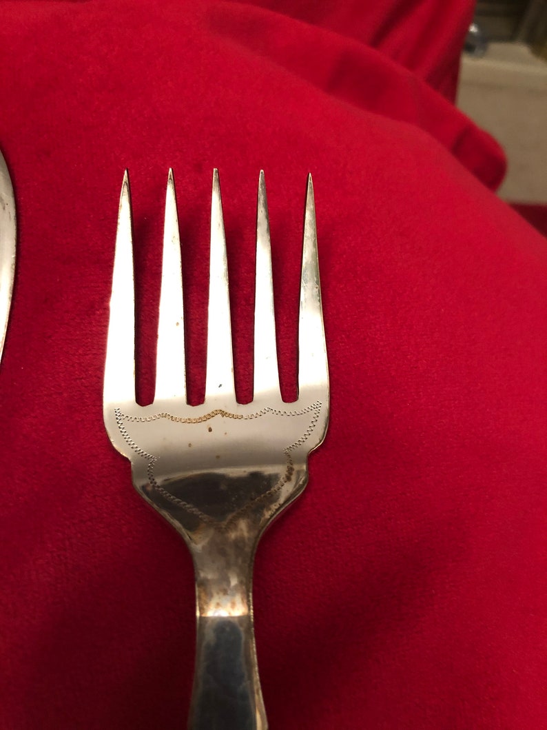 Vintage Fish Servers With Faux Bone Handles Etsy