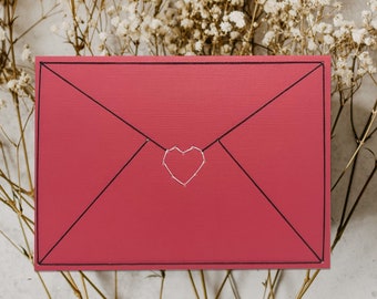 Saint-Valentin Romantique Fait à la main Carte Brodée Carte Papeterie Note Pour Sa Note d’Amour