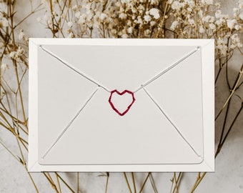 5er Set Mini Liebesbrief, Romantisches Briefpapier, Schul valentines, Handgemachte Karte, Liebesnote, Blanko Notizkarte, Geburtstagsgeschenk