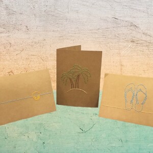 Strand Leben Briefpapier Note Karte Set von 3
