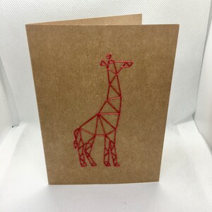 Carte de note de papeterie de girafe