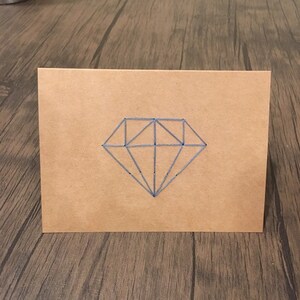 Personalizado diamante dama de honor boda ducha hecha a mano tarjeta