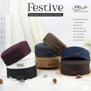 Casquette de prière 100 % qualité supérieure Festive Collection Kufi Namaz Topi Casquette Namaz Koofi pour homme Chapeau Namaz Topi pour homme, Takke, Casquette tête de mort, Bonnets image 1