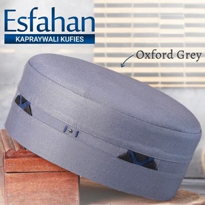 Nouveauté qualité supérieure Kufi Namaz Topi Namaz casquette Koofi pour hommes Namaz chapeau Topi pour hommes, Takke, casquette crâne, bonnets Oxford grey