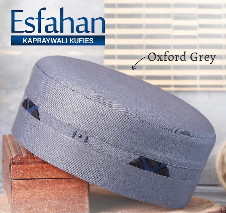 Nouveauté qualité supérieure Kufi Namaz Topi Namaz casquette Koofi pour hommes Namaz chapeau Topi pour hommes, Takke, casquette crâne, bonnets Oxford grey