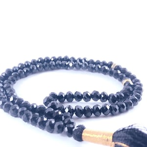 Beautiful Tasbih Tasbeeh Worry Beads Masbaha Black Crystal 99 Prayer Beads