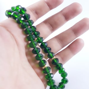 Tasbih Tasbeeh Worry Beads Masbaha Green Crystal 33 Prayer Beads