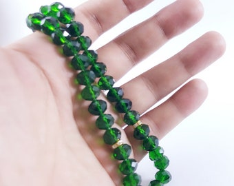 Tasbih Tasbeeh Worry Beads Masbaha Green Crystal 33 Prayer Beads