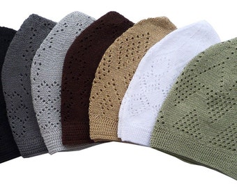 Compre 1 Obtenga 1 Nueva Gorra de Oración Kufi Islámica MEN-Musulmanes Sombrero Paquistaní disponible en SIETE colores