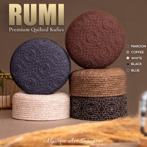 100% Premium Quality Fleece Fabric Prayer Cap Rumi Koofi Kufi Cap,Namaz Topi Namaz Cap For Men Namaz Hat - Topi , Takke