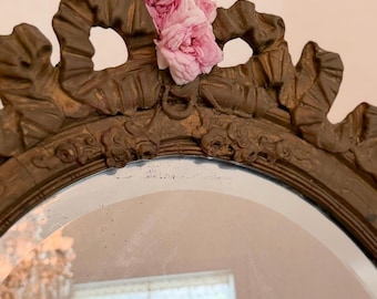 Antique barbola mirror