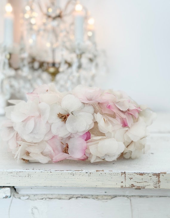 French antique floral hat