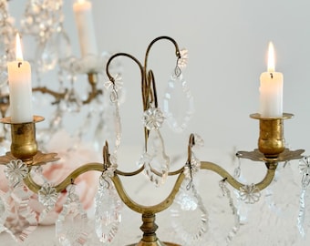 SOLD French antique candelabra crystals