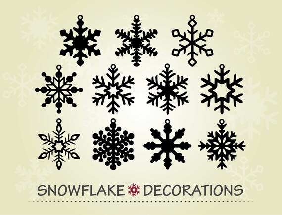 Download Snowflake Vector Decorations Snowflake Silhouettes Christmas Etsy