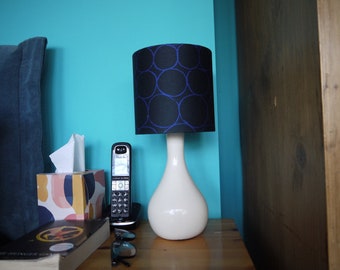 Black and Blue 15cm Drum Lampshade