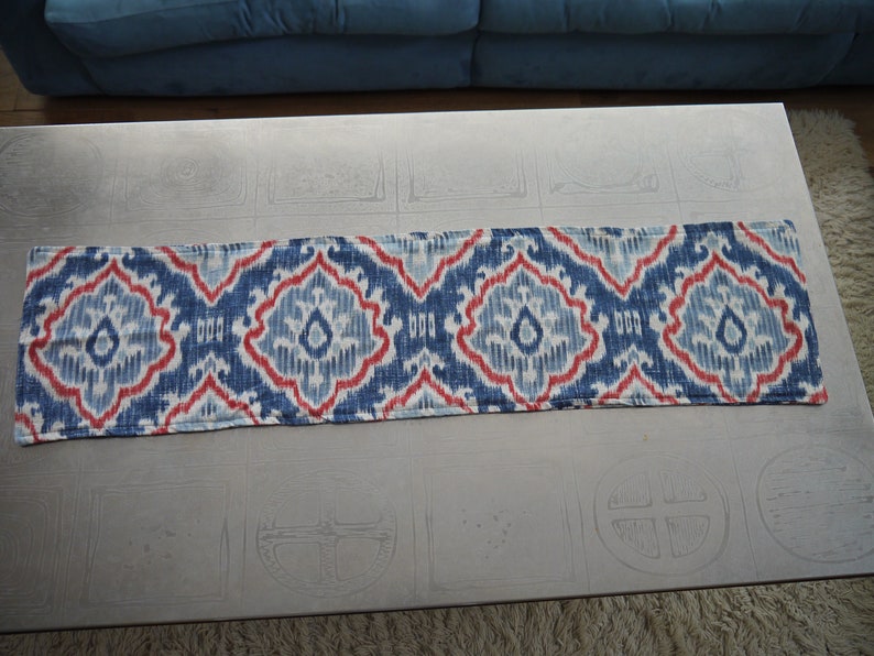 Blue and Red Table Runner