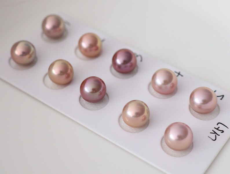 Paired Edison Pearls, Natural Color Freshwater Pearls For Jewelry Design. LY57 image 7