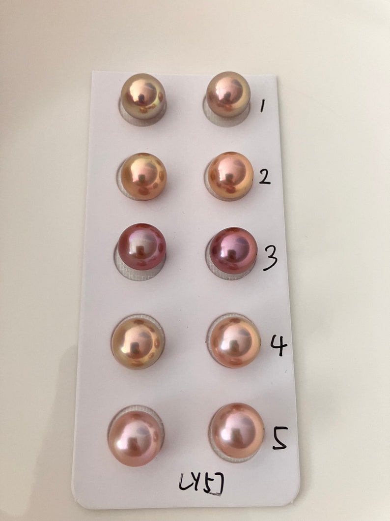 Paired Edison Pearls, Natural Color Freshwater Pearls For Jewelry Design. LY57 image 9
