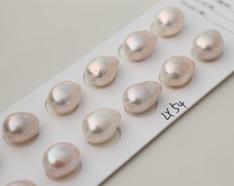 10 Pairs 11-12mm Paired Metallic High Luster White Edison Pearls, Freshwater Pearls For Jewelry Design. LY54
