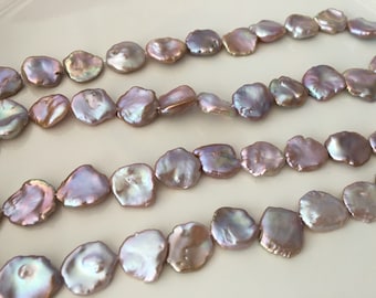 Keshi pearl strand, 14-17mm, cornflake pearl strand, natural color pearl strand, freshwater pearl strand