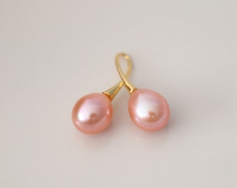 Natural Color Pearl Pendant, Pink Pearl Pendant, Pearl Jewelry.