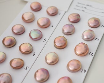 Coin pearls, 13-14mm natural color high luster coin pearls for pearl jewelry design, pearl earrings.