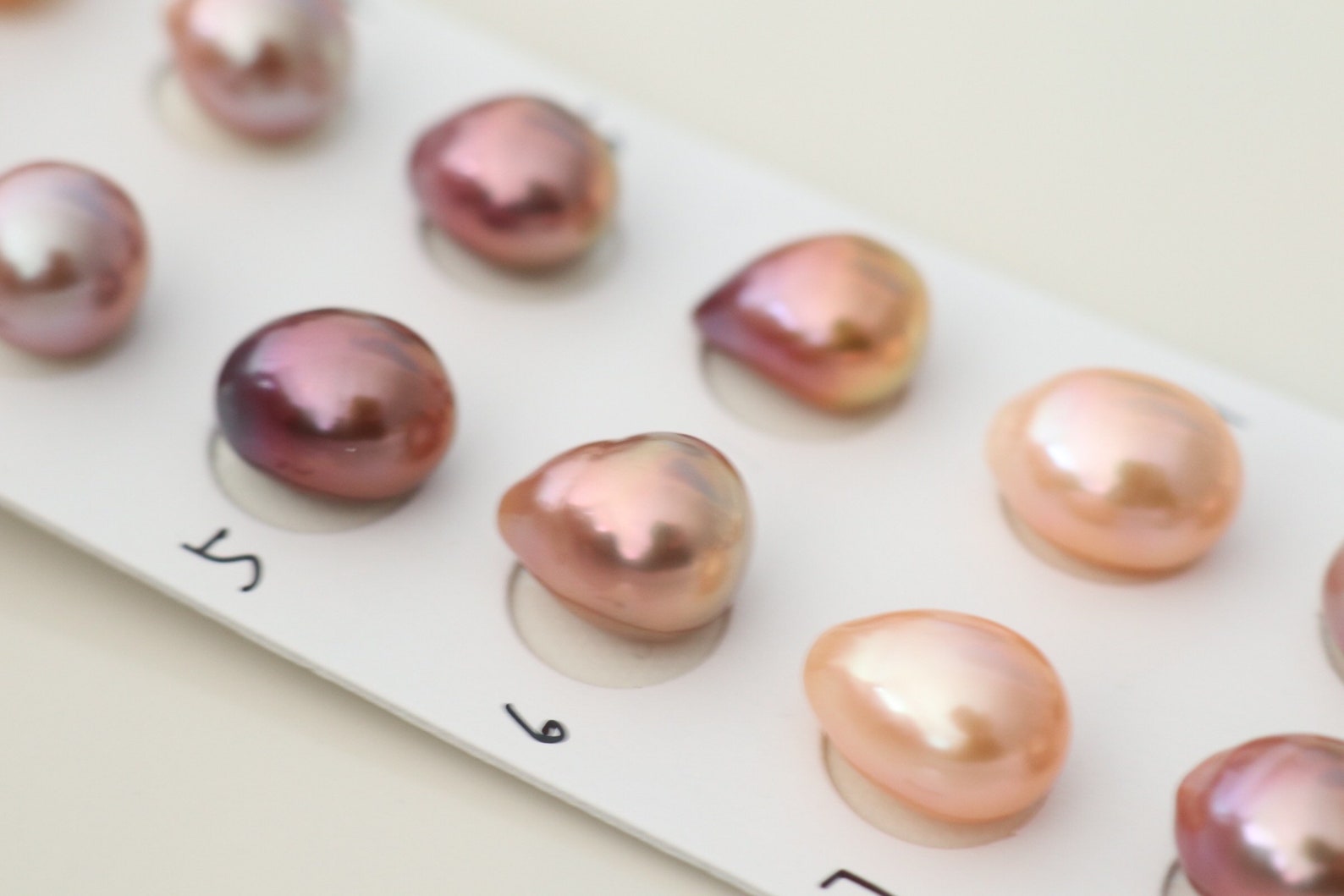 1112mm Matched Edison pearl pair L16 natural color high Etsy