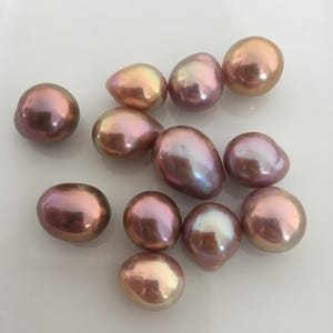 Perle sciolte Edison di colore naturale, 12 pezzi da 9,8-11,8 mm, perle d&#39;acqua dolce metalliche ad alta lucentezza per la progettazione di gioielli di perle, E44